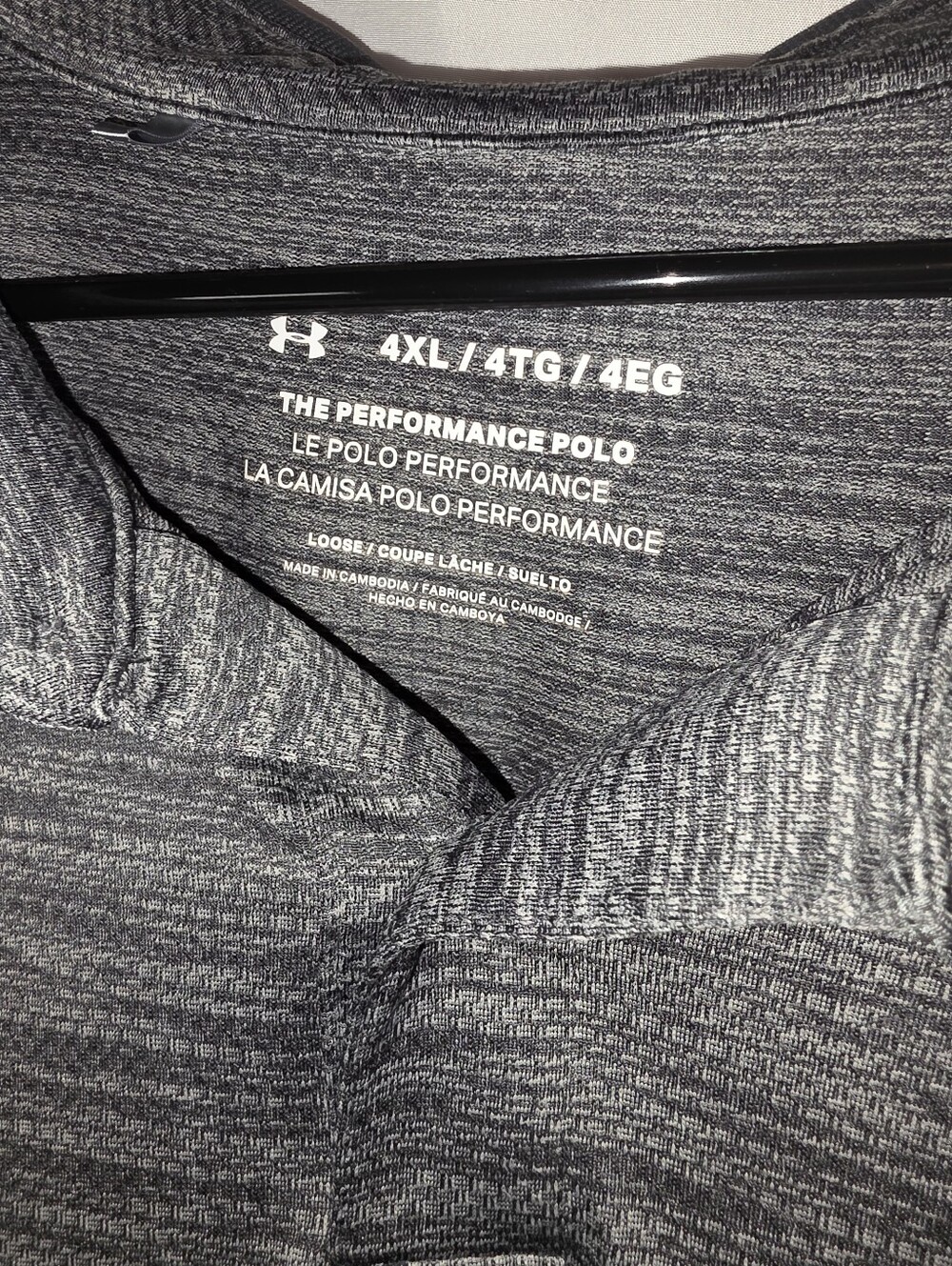 Under Armour The Performance Polo Mens 4XL Gray Heather Space Dye Golf Shirt - Picture 3 of 5
